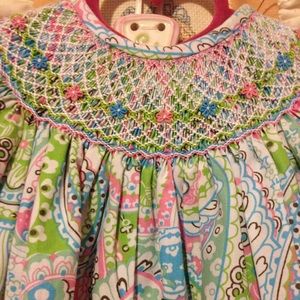 NWOT 24m Adorable Smocked Paisley Easter Dress